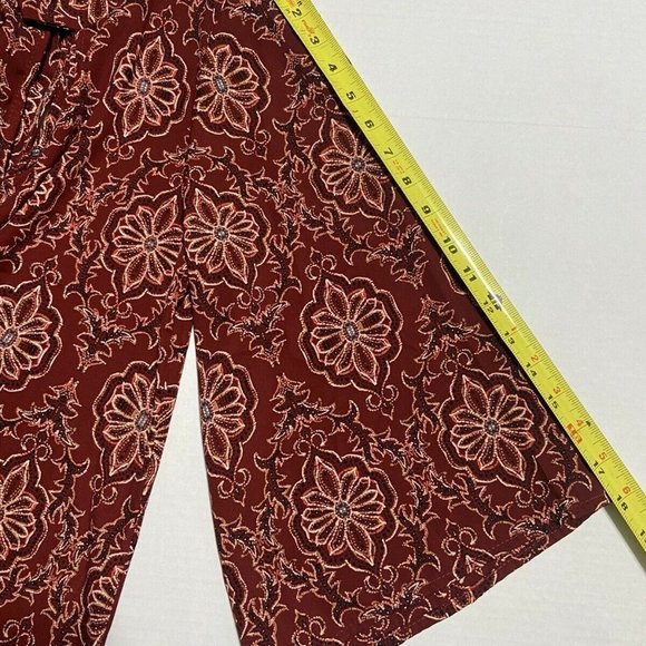 ee:Some Lovely Tunic Blouse Burgundy Geometric Boho Bell Sleeves Size Large - Picture 9 of 9